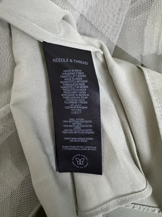 Needle & Thread Pale Green Embroidered Maxi Dress - Daisy Wave Ankle Gown - Picture 8 of 9